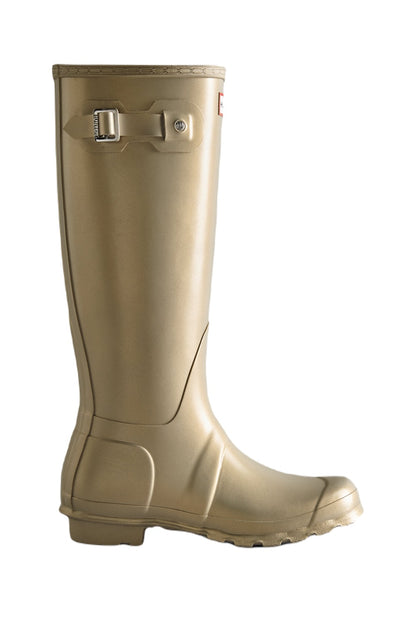 Hunter Womens Nebula Tall Wellington Boots in Pale Gold