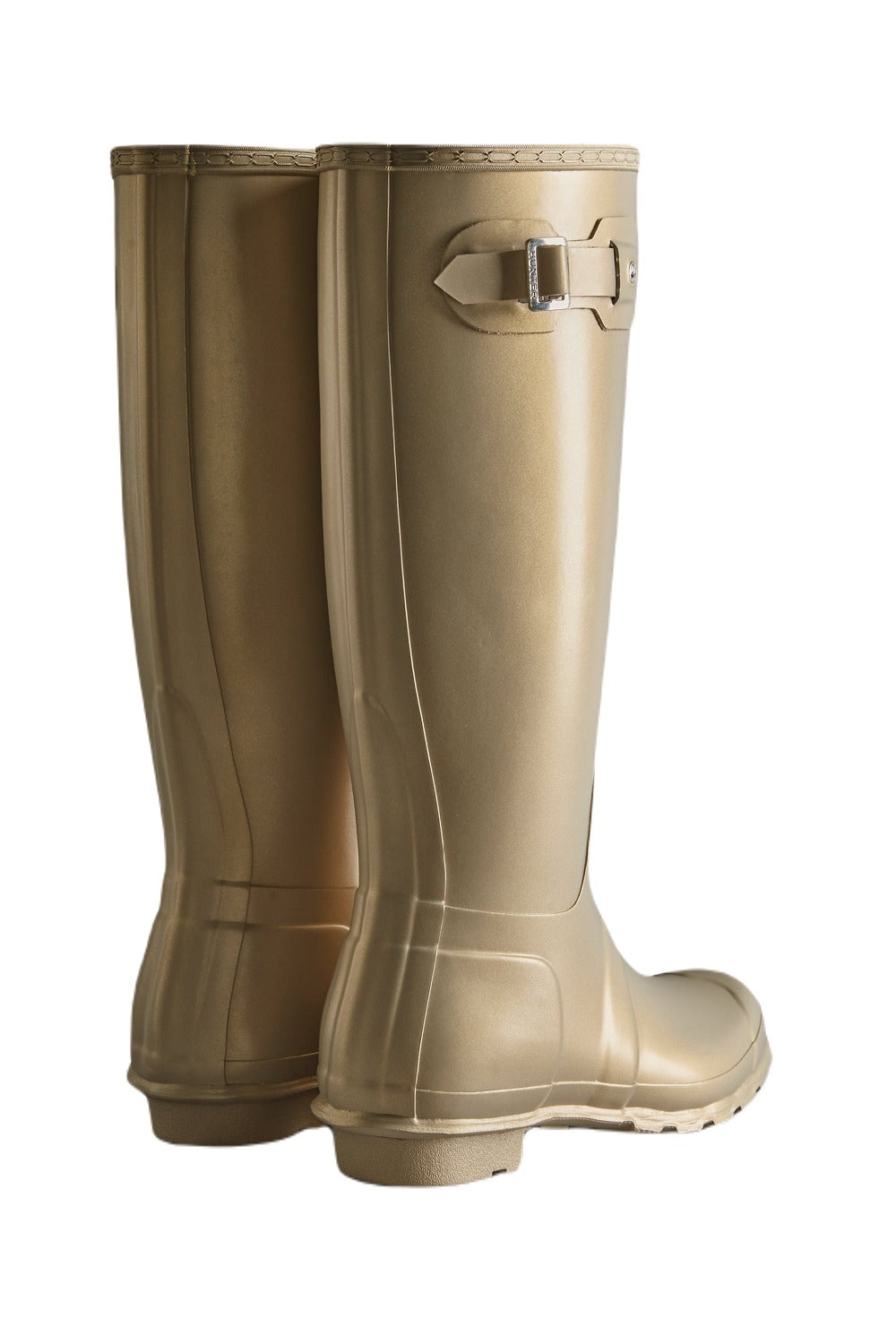 Hunter Womens Nebula Tall Wellington Boots in Pale Gold