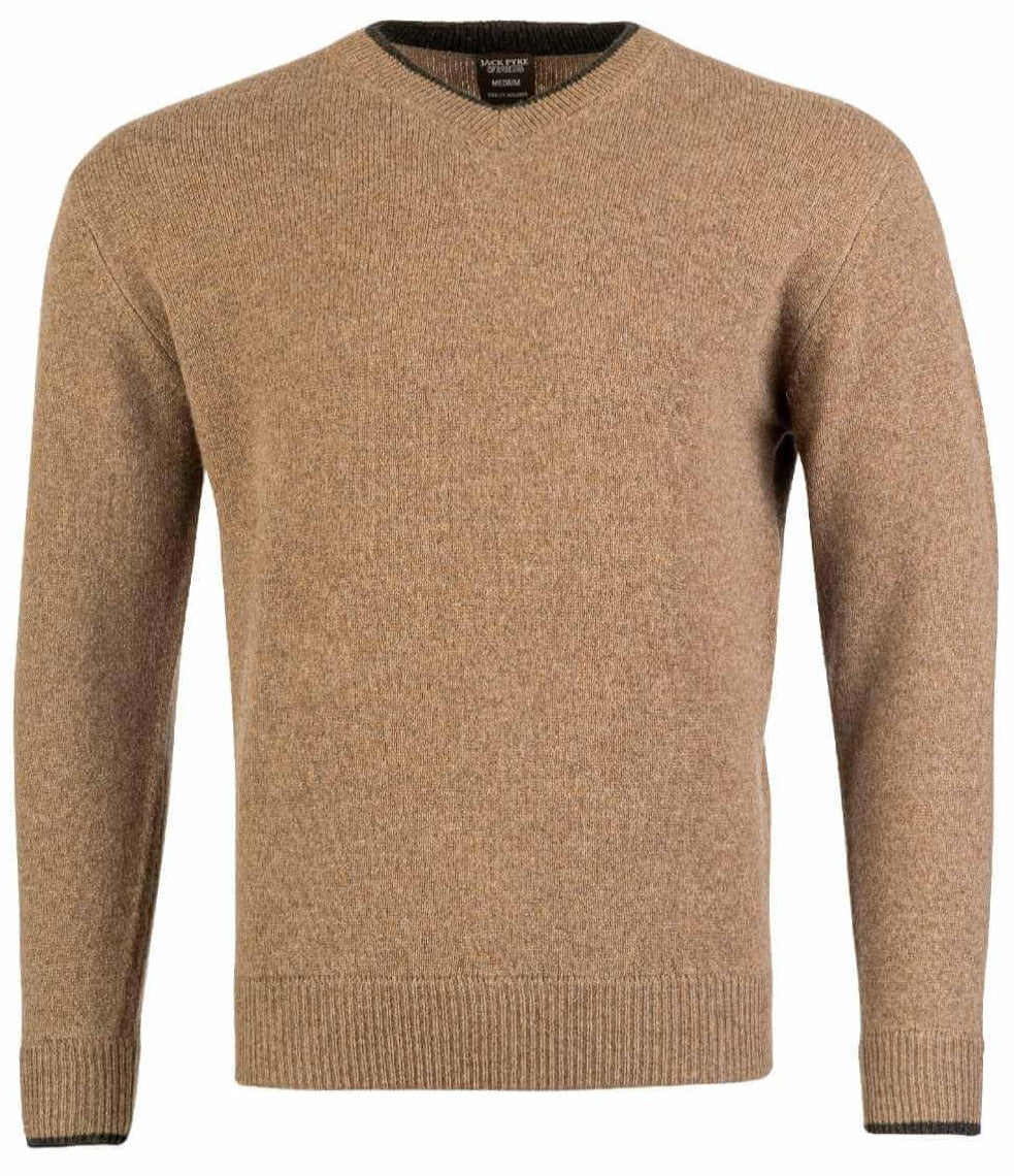 Jack Pyke Ashcombe 100% Lambswool V-Neck in Barley 