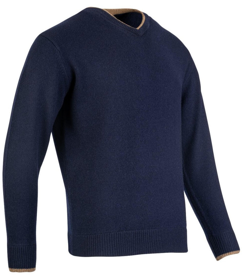 Jack Pyke Ashcombe 100% Lambswool V-Neck in Navy 