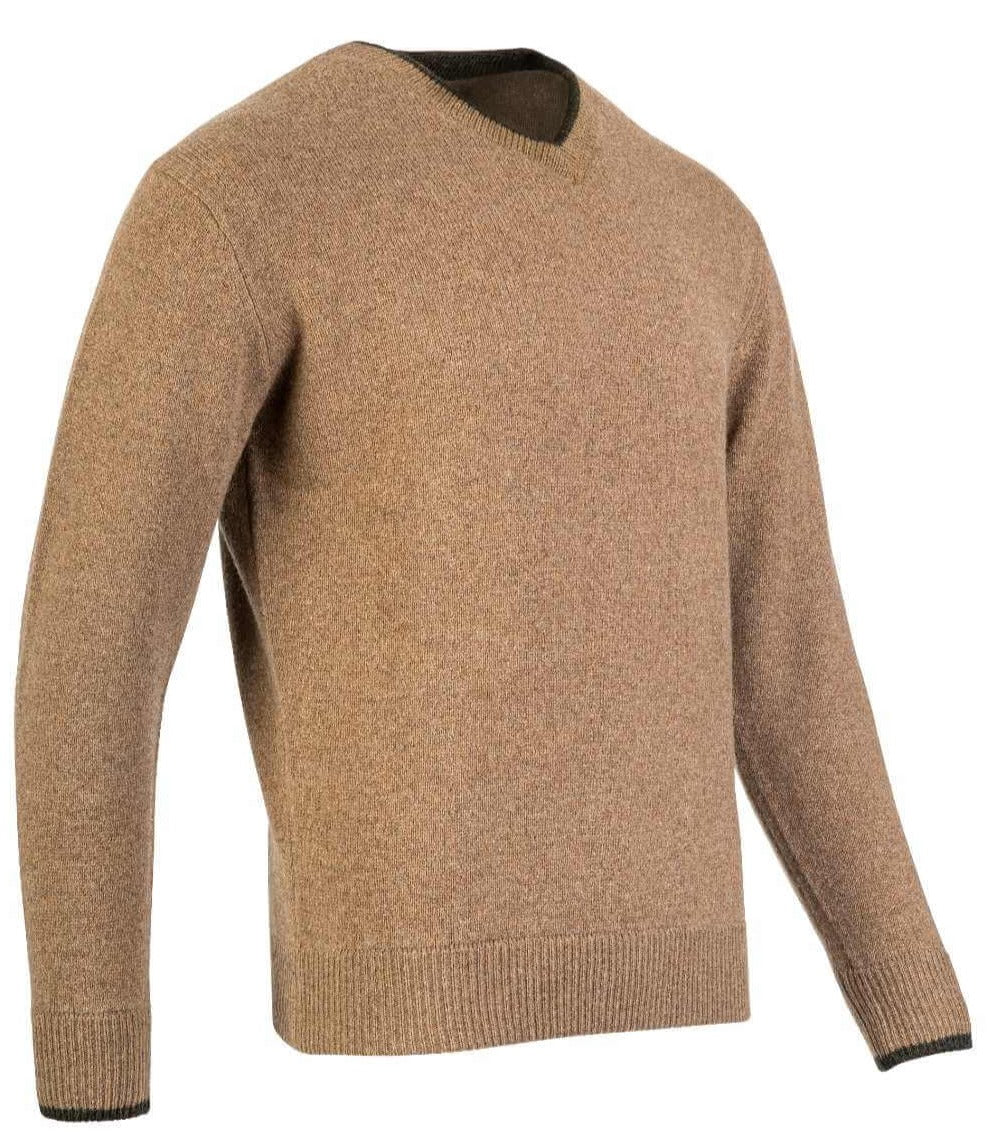 Jack Pyke Ashcombe 100% Lambswool V-Neck in Barley 