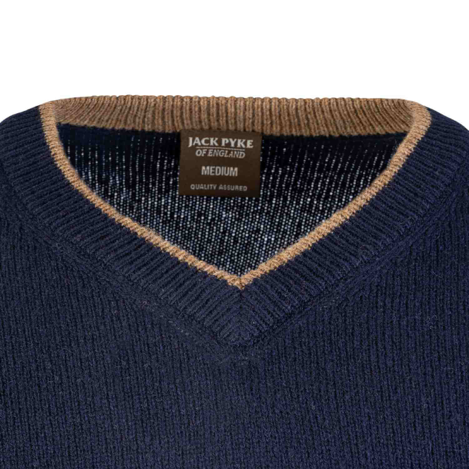 Jack Pyke Ashcombe 100% Lambswool V-Neck in Navy 