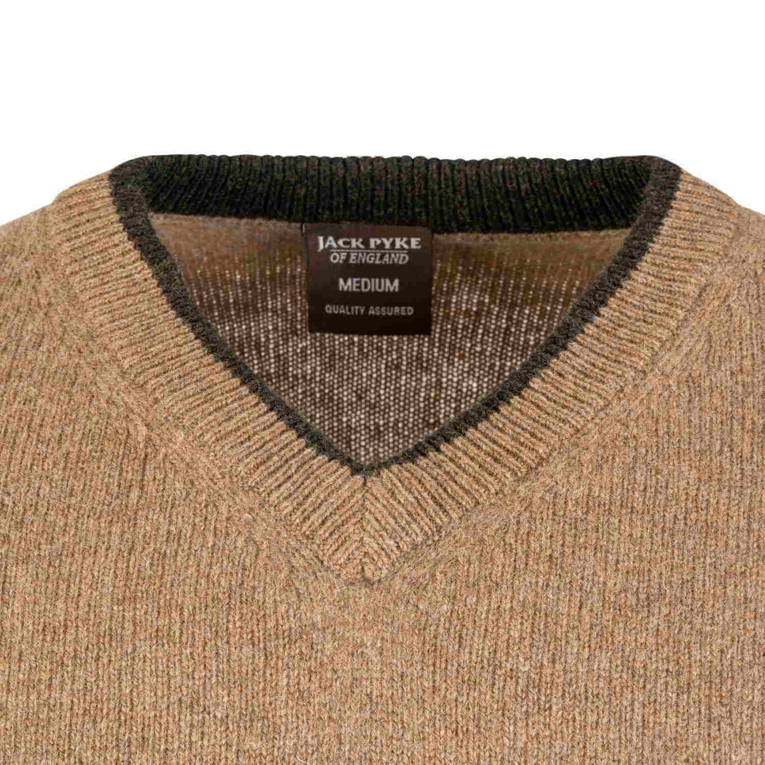 Jack Pyke Ashcombe 100% Lambswool V-Neck in Barley 