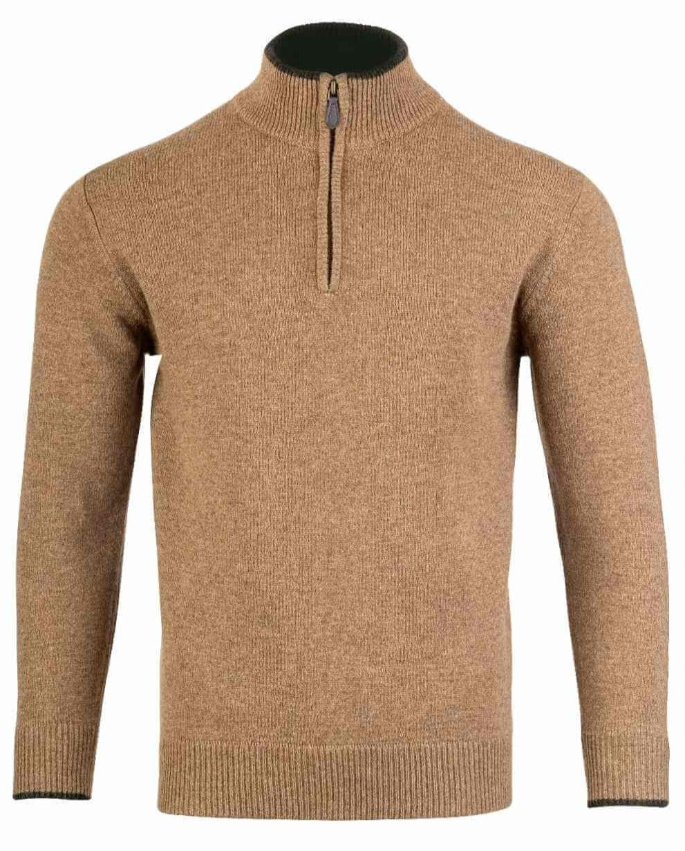 Jack Pyke Ashcombe Lambswool Zip Knit Pullover- Barley 