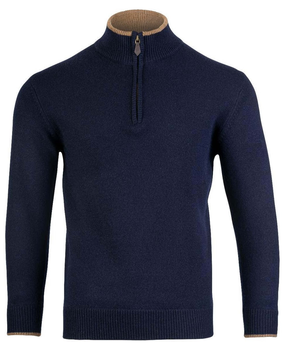 Jack Pyke Ashcombe Lambswool Zip Knit Pullover- Navy 