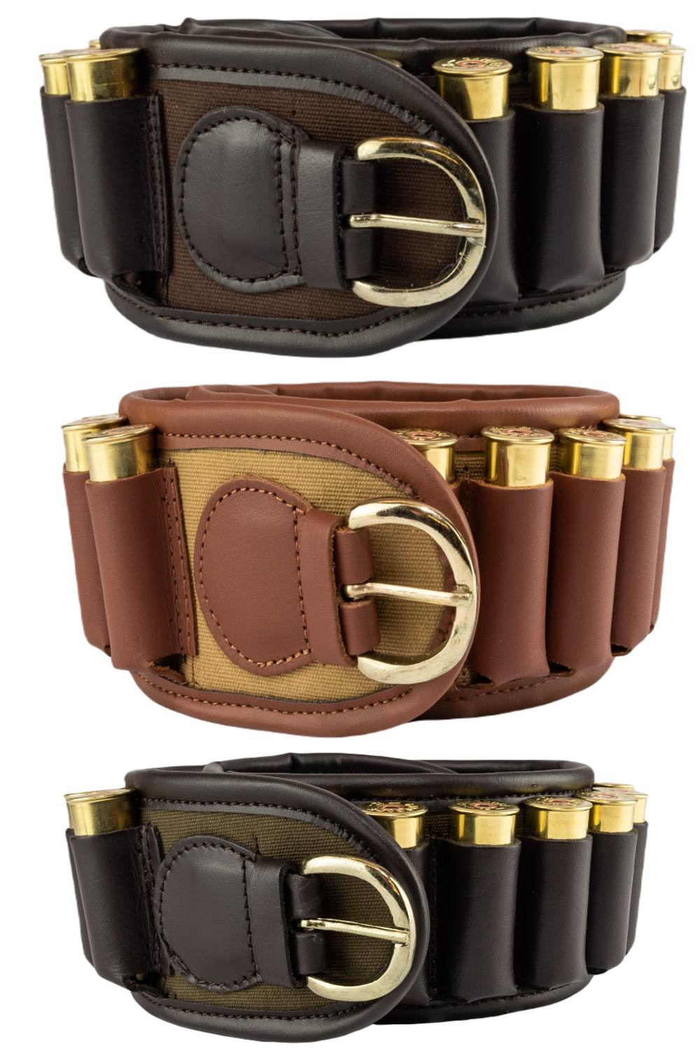 Jack Pyke Canvas Cartridge Belt in Brown, Fawn and Green 