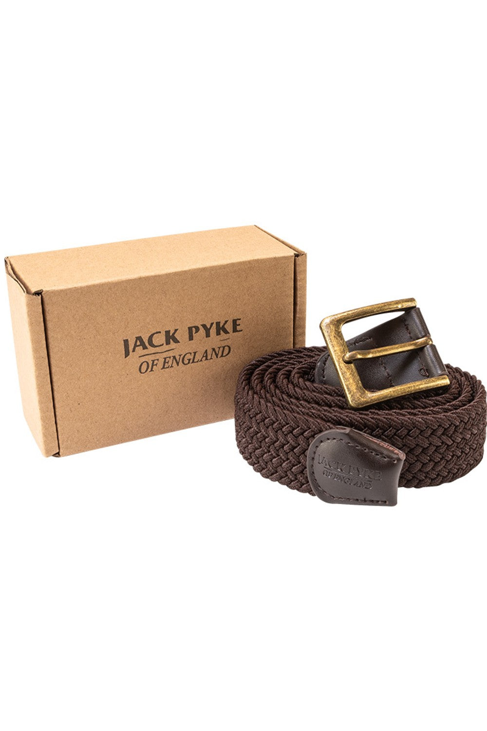 Jack Pyke Countryman Elasticated Belt in Brown with a presentation box  