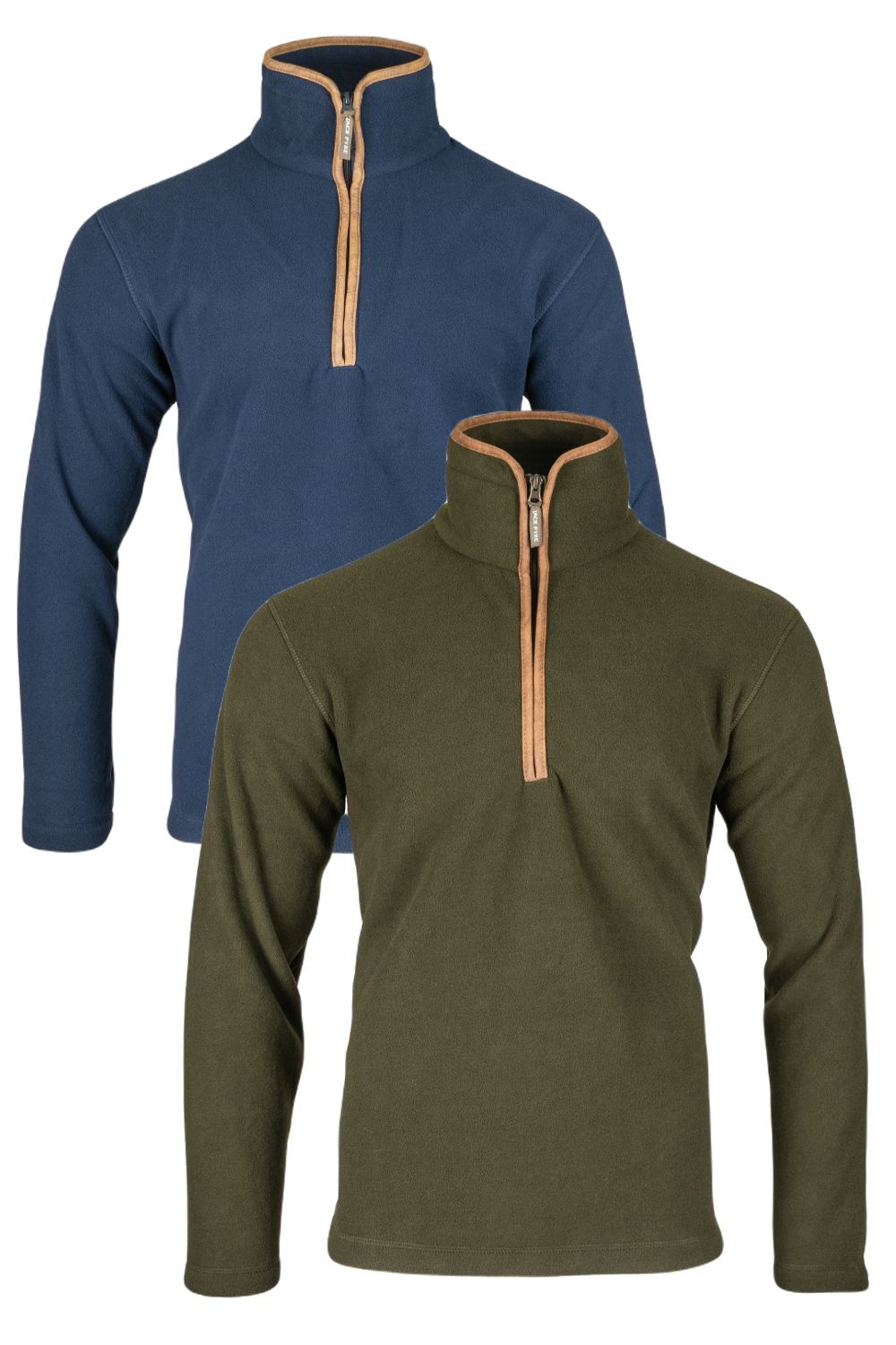 Jack Pyke Countryman Fleece Pullover in Navy and Dark Olive 
