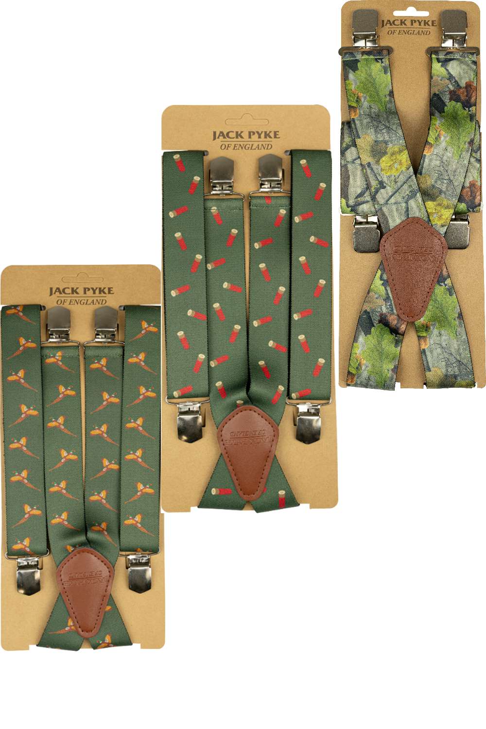 Jack Pyke Elasticated Braces in Camo, Cartridge and Pheasant 