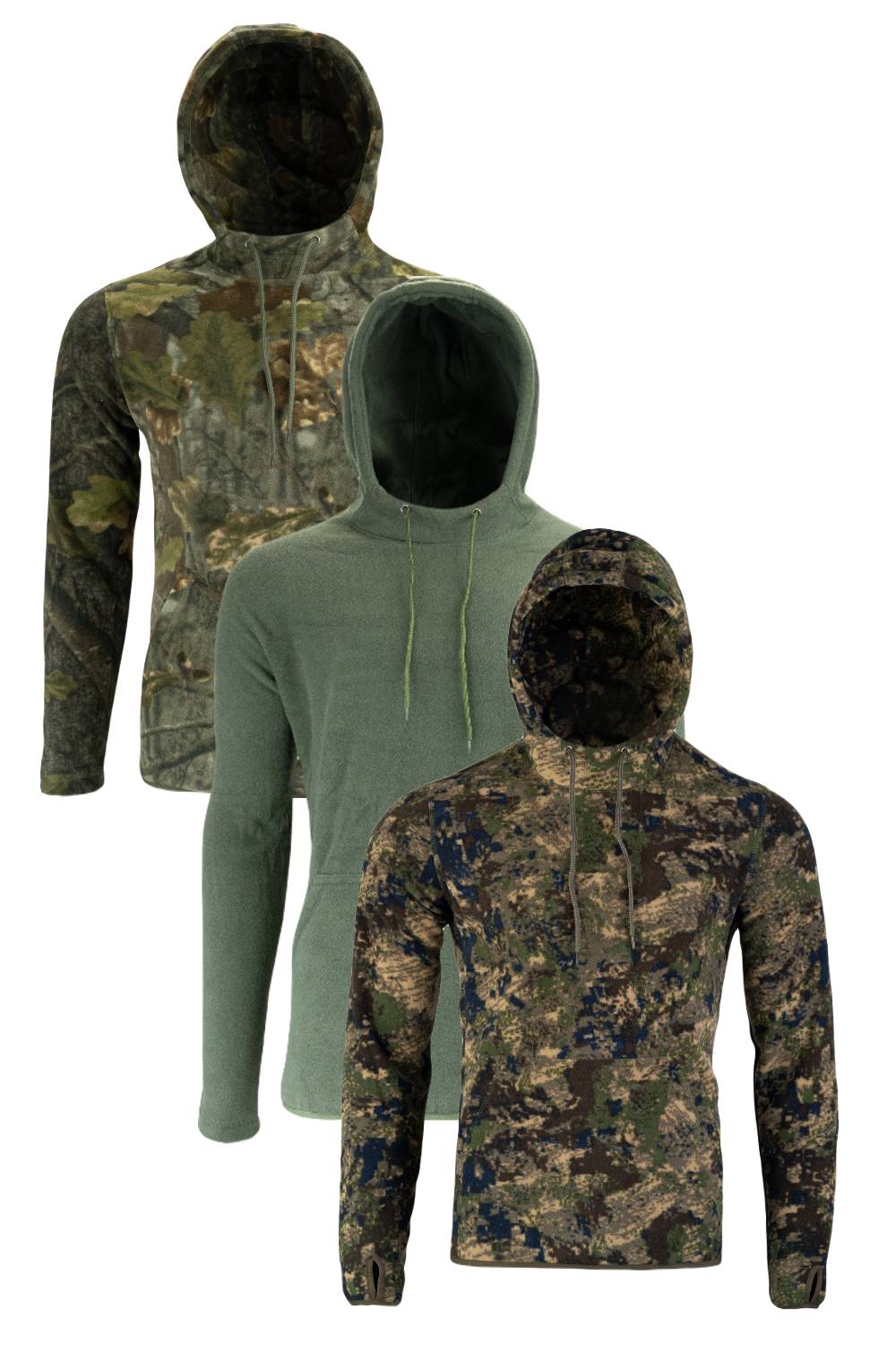 Jack Pyke Fieldman Fleece Hoodie in Evo, Green and Digicam 