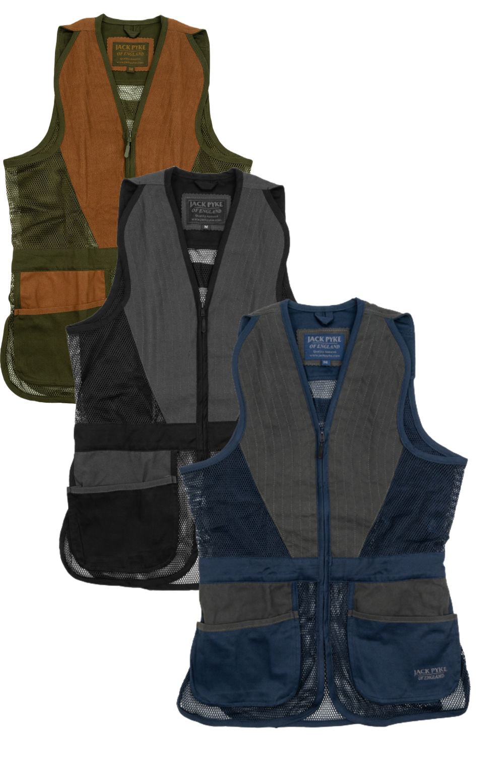 Jack Pyke Sporting Skeet Vest in Green, Black and Navy 