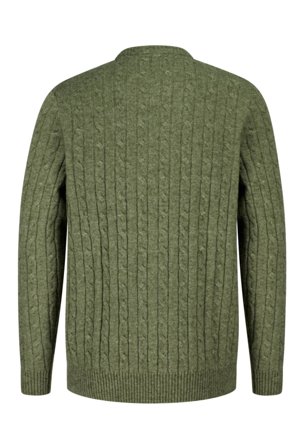 Jedburgh Crew Neck Cable Pullover in Thyme 