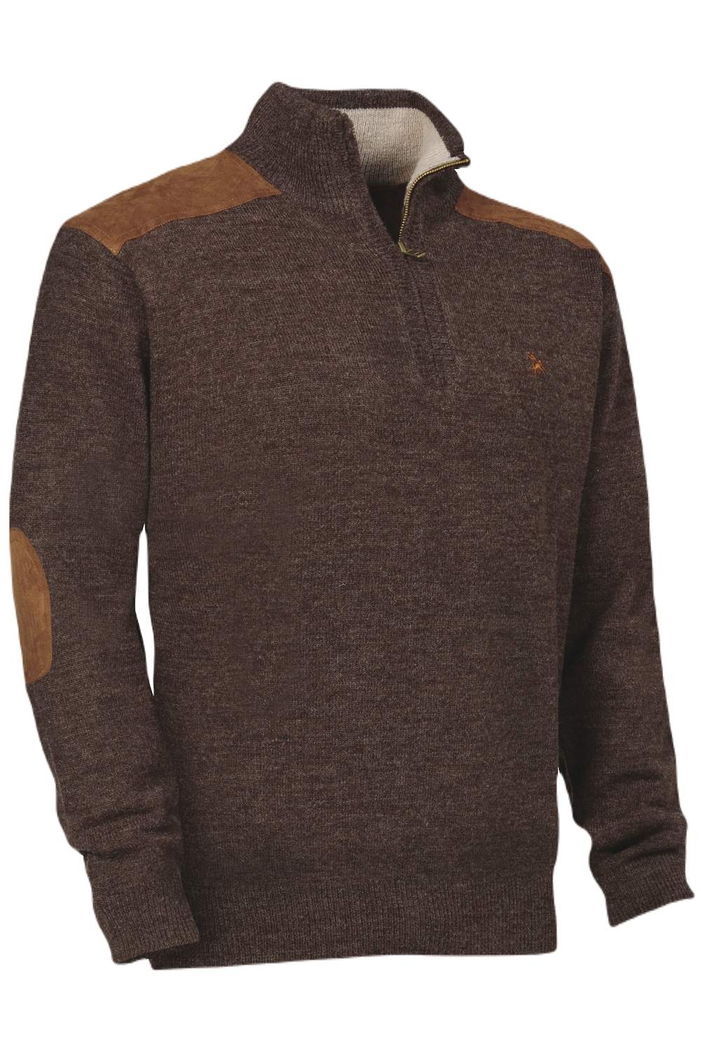 Verney Carron Zipped Fox Sweater in Brown 