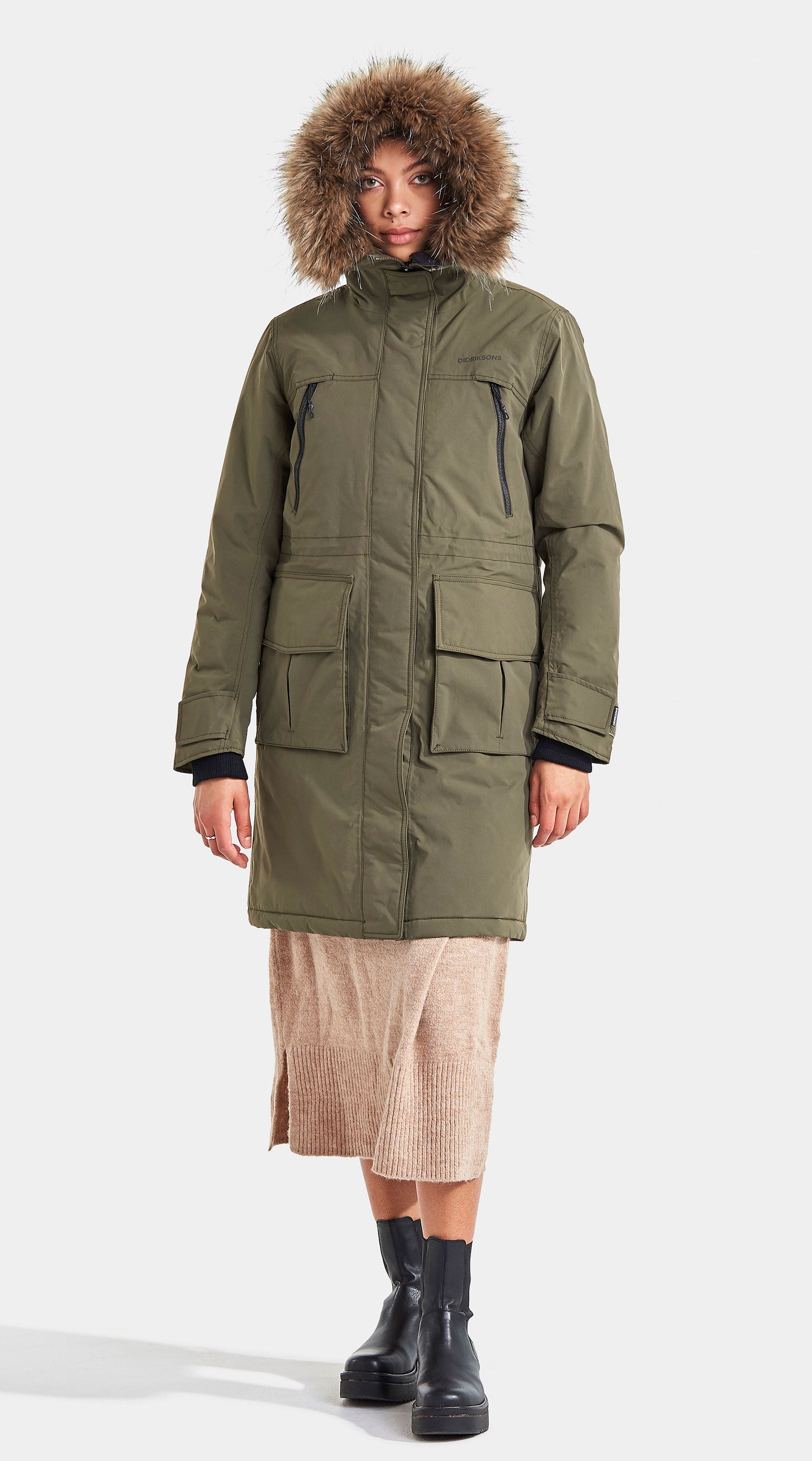 Winter Didrikson Parka coat with Oversized Fur Hood 
