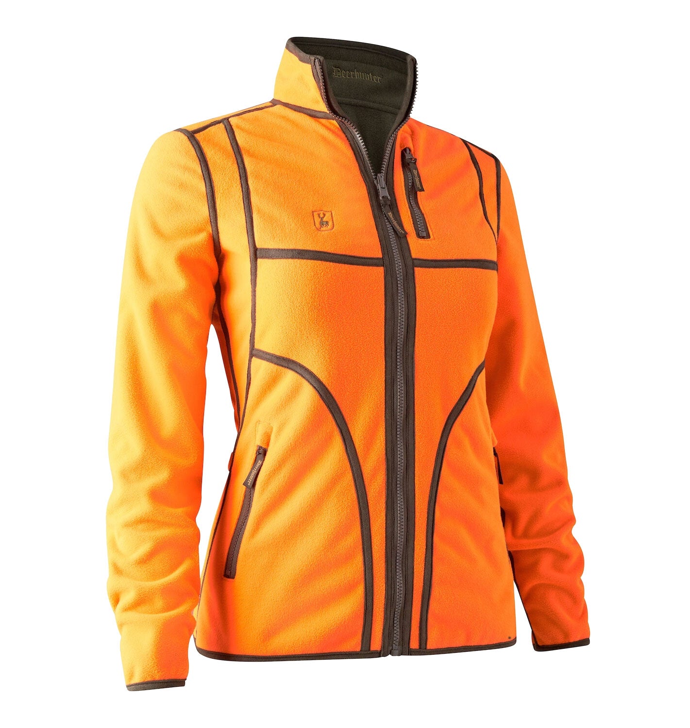 Orange Deerhunter Lady Pam Bonded Fleece Jacket | Reversible