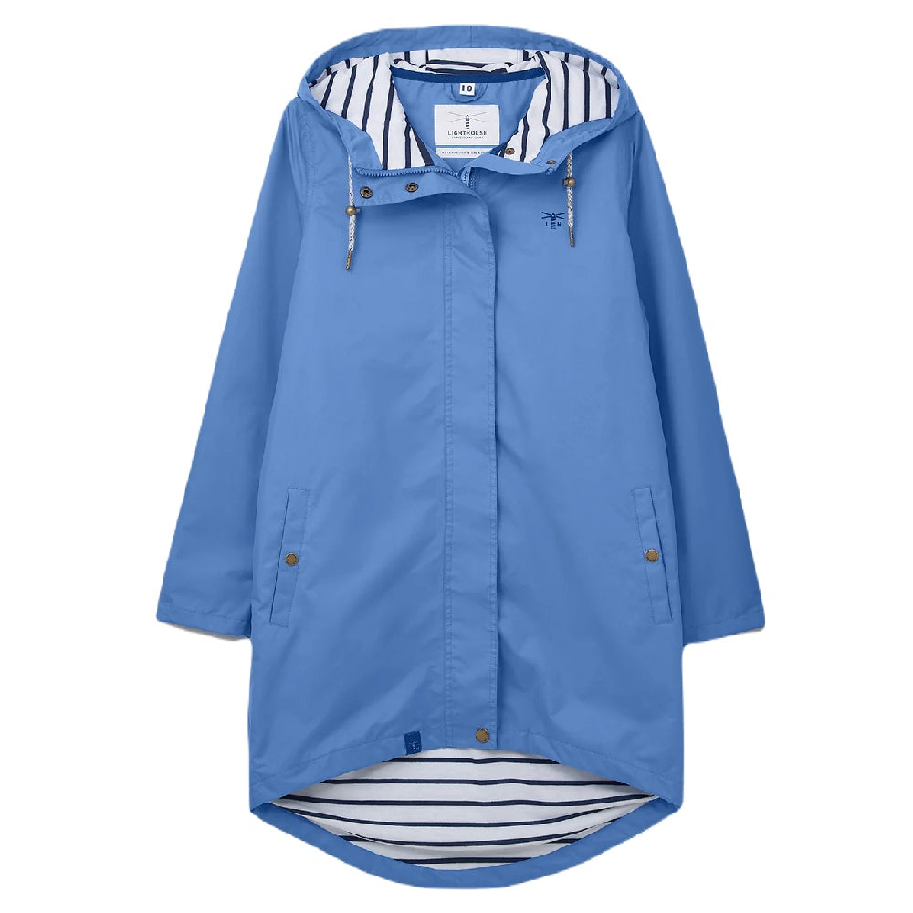 Lighthouse Beachcomber Womens Long Waterproof Coat in Marine Blue 