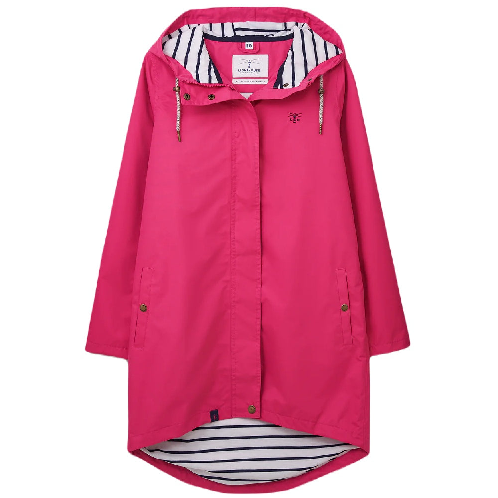 Lighthouse Beachcomber Womens Long Waterproof Coat in Azalea Pink 