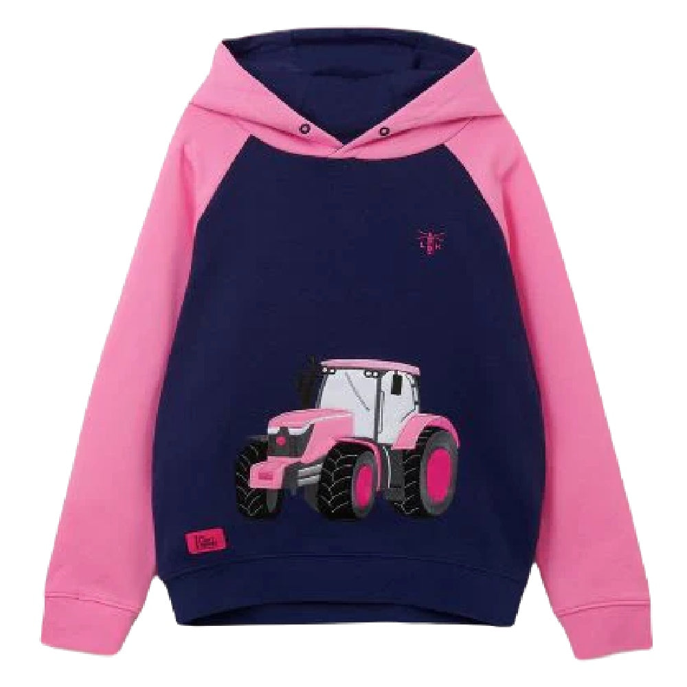 Lighthouse Girls Jill Hoodie in Pink Tractor 