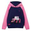 Lighthouse Girls Jill Hoodie in Pink Tractor #colour_pink tractor