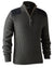 Dark Grey Melange Deerhunter Rogaland Zip Neck Sweater #colour_dark-grey-melange