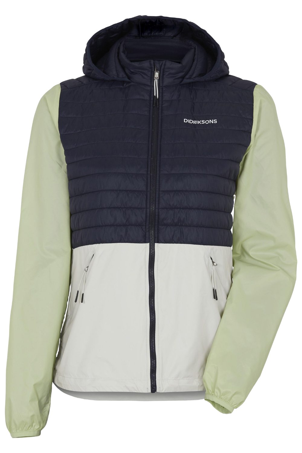 Didriksons Maj Womens Jacket 2 in Navy Green and White 
