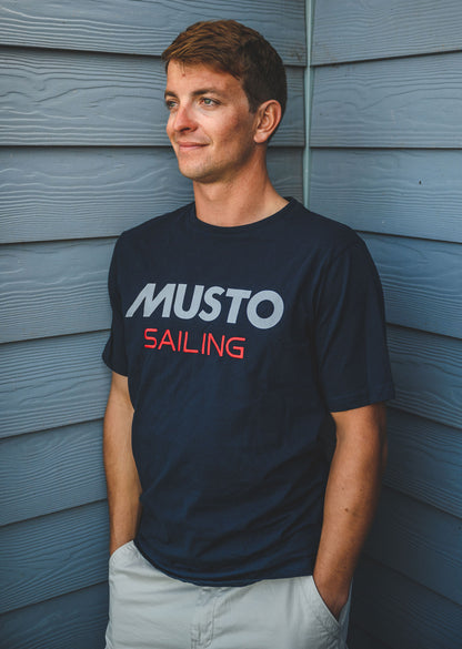 Navy Musto Sailing branded soft cotton jersey tee