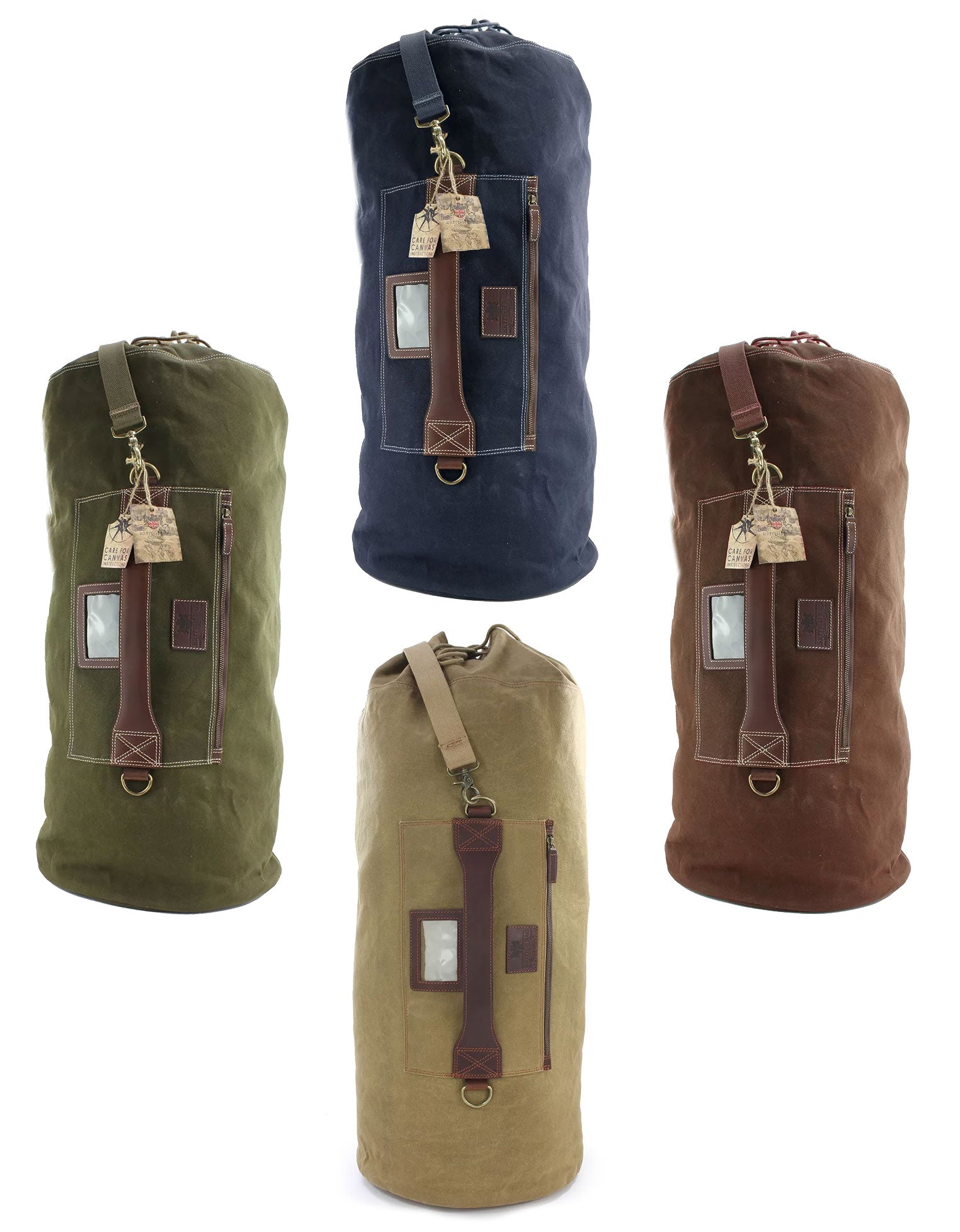 British Bag Company  Waxed Canvas Kit Bag | Brown, Navy, Khaki, Camel