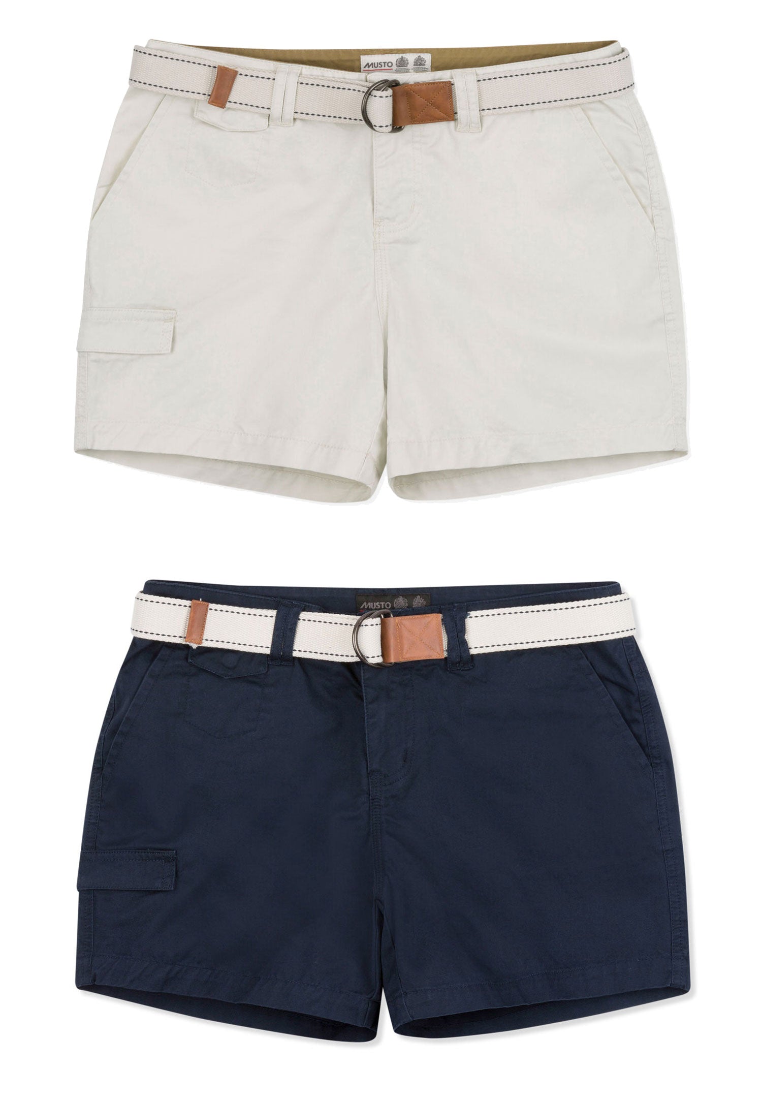 Musto Ladies Tack Cotton Shorts | Navy, White