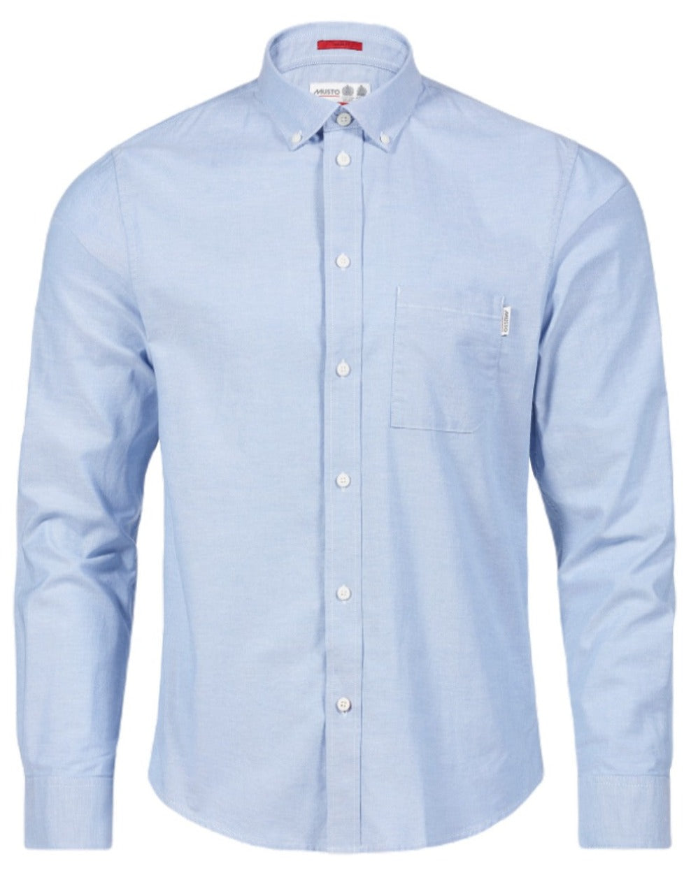 Musto Essentials Long Sleeve Oxford Shirt In Pale Blue 