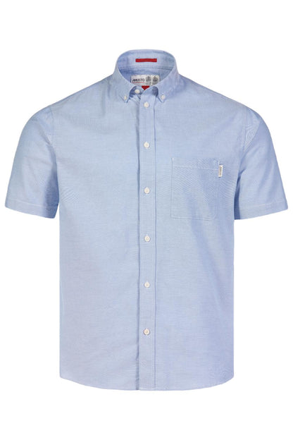 Musto Men Essential Short Sleeve Oxford Shirt in Pale Blue