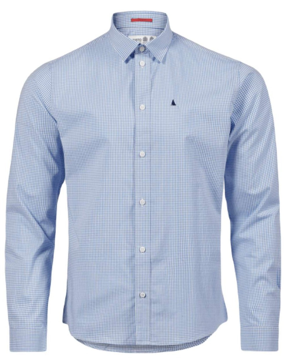 Musto Mens Sardinia Micro Gingham Shirt In Pale Blue/White 