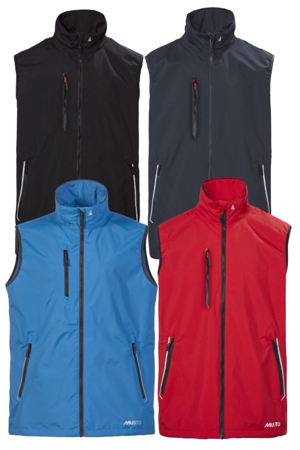 Musto Sardinia Gilet 2.0 in Black, Navy Blue, Blue Beat and True Red 