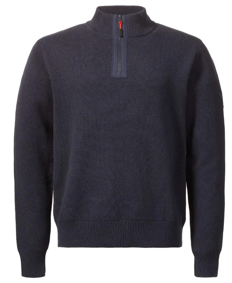 Musto Mens Salcombe Zip Neck Knit in Navy