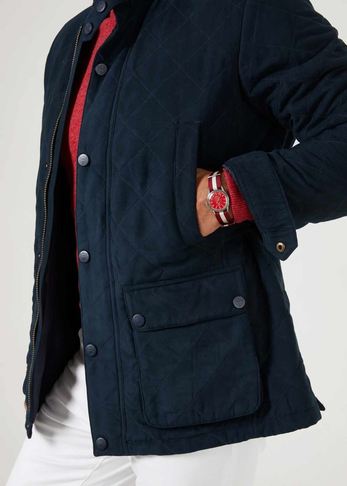 Navy Alan Paine Felwell Quilted Jacket  