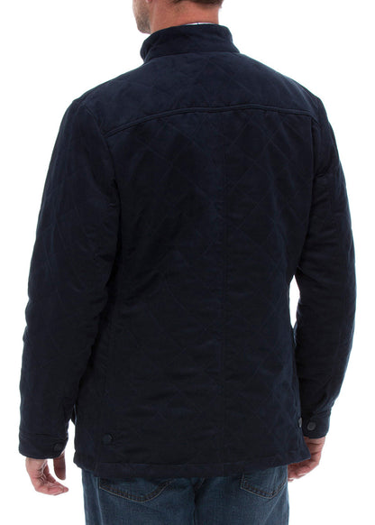 back view Alan Paine Felwell Quilted Jacket in Navy  