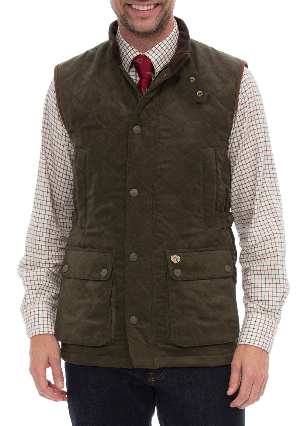 Man wearing Alan Paine Felwell Quilted Waistcoat 