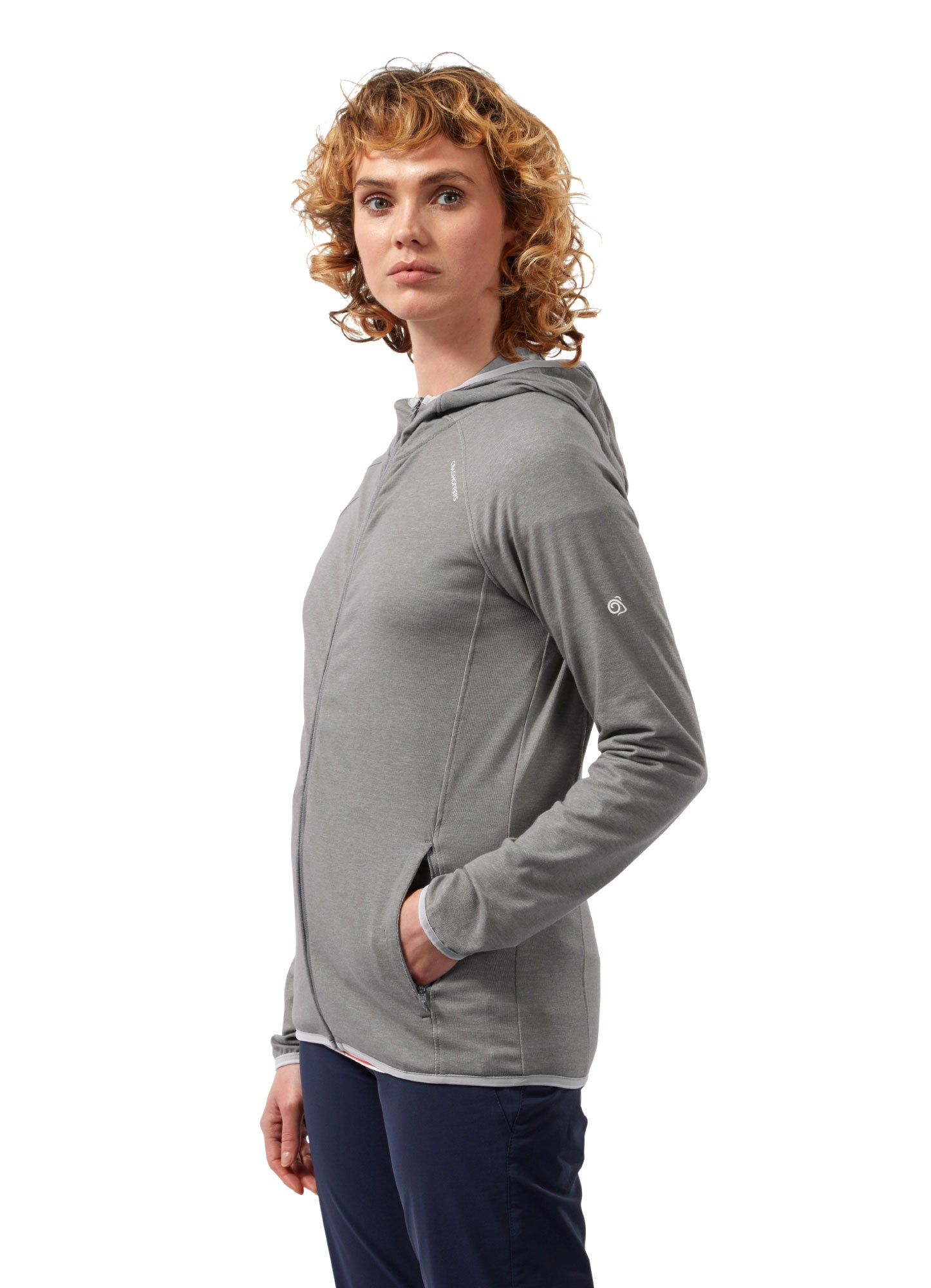 Grey Marl Ladies NosiLife Nilo Lightweight Hoodies by Craghoppers