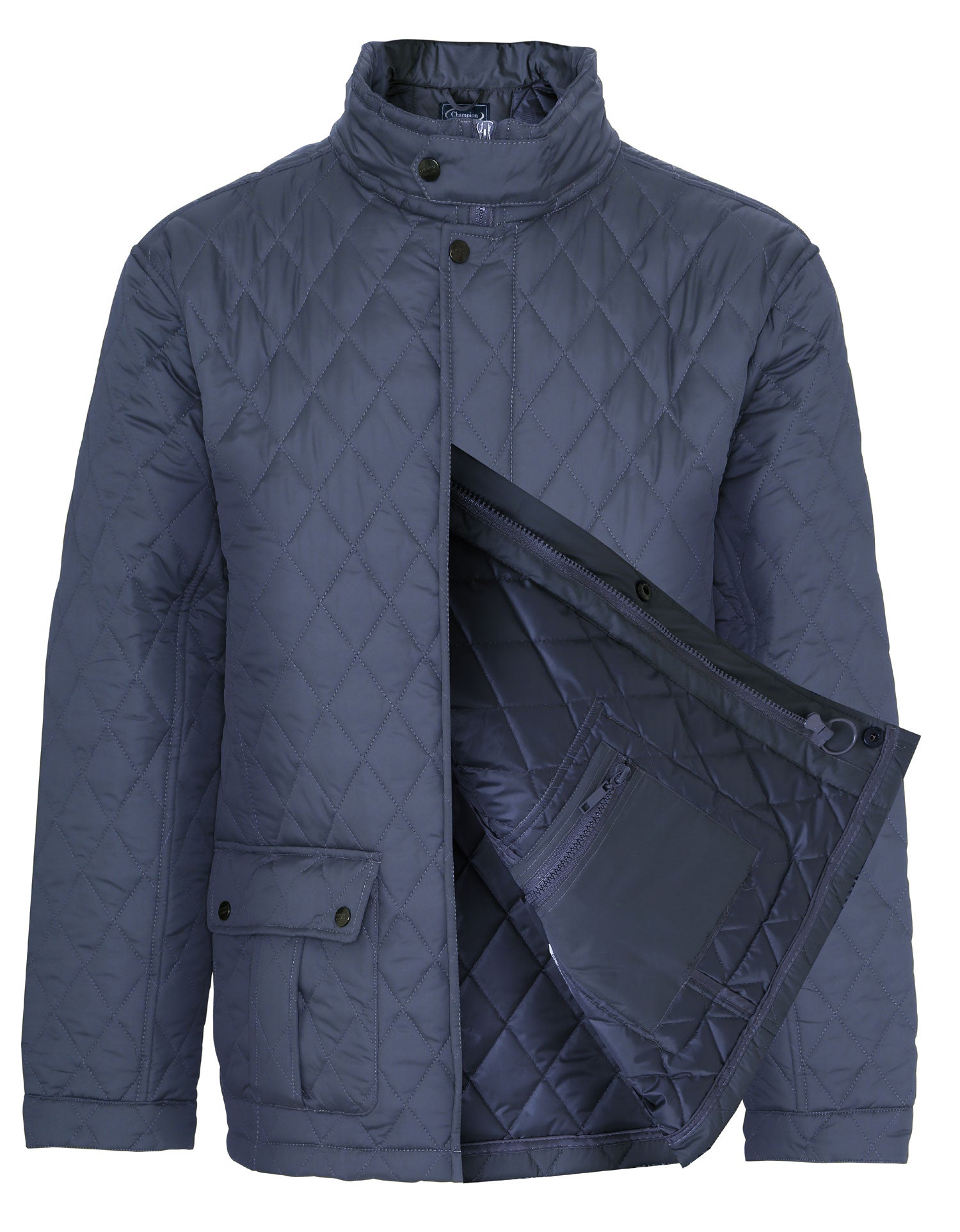 navy open front Champion Padstow Diamond Quilted Jacket 