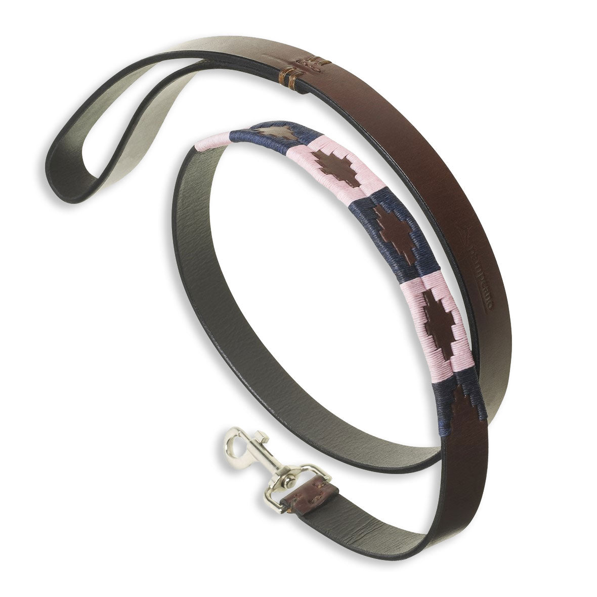 Pink and Blue Pampeano Hermoso Leather Dog Lead 