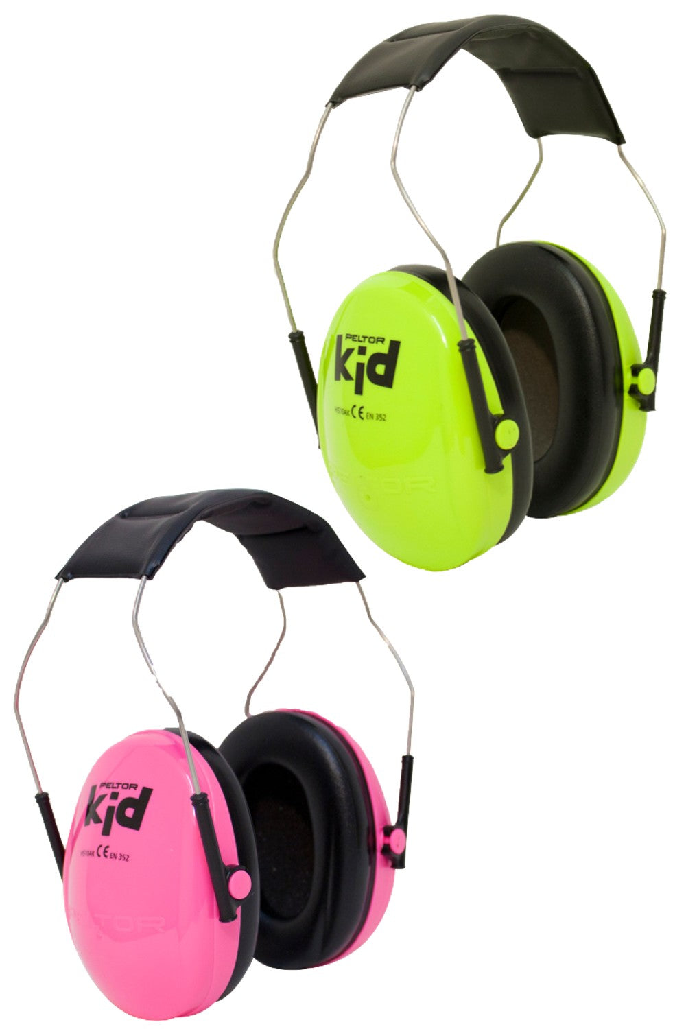 Peltor Kids Junior Hearing Protection In Yellow/Neon Green and Pink