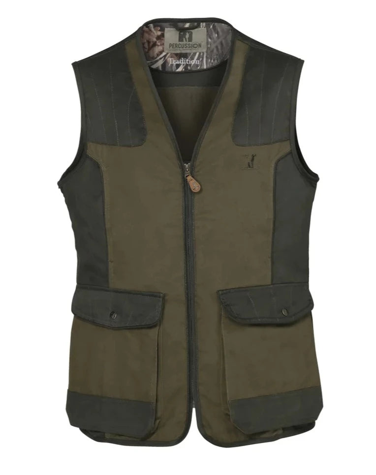 Percussion Tradition Hunting Gilet Vest in Khaki. 1215GB