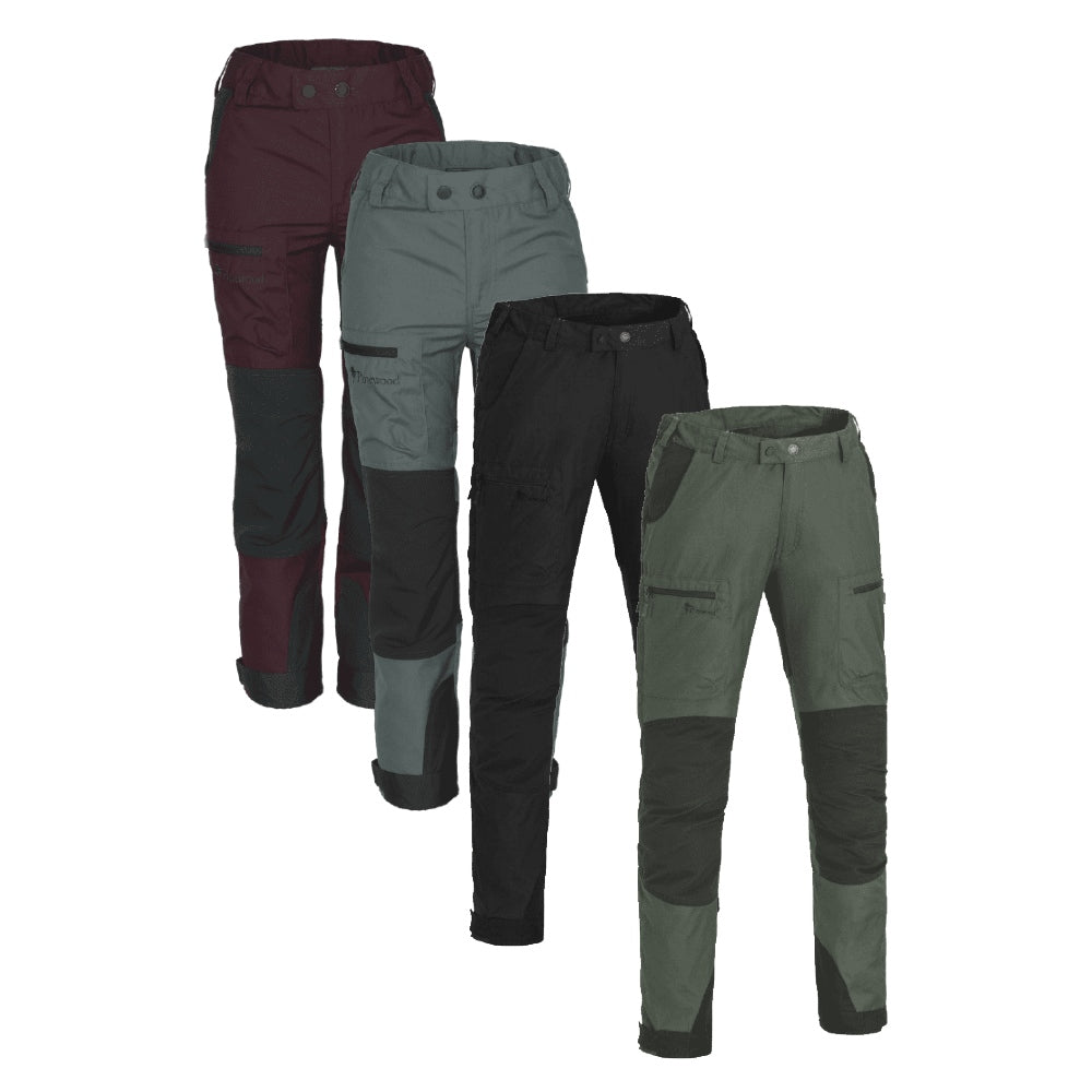 Pinewood Childrens Caribou TC Trousers in Mid Green/Mossgreen, Storm Blue/Dark Anthracite, Black/Black, Plum/Dark Anthracite