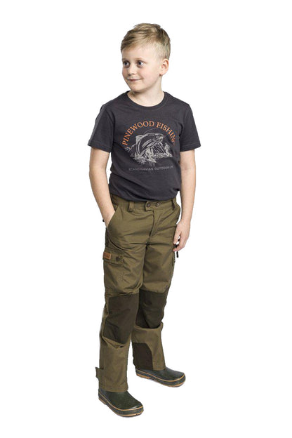 Pinewood Childrens Lappland Trousers in Olive/Mossgreen