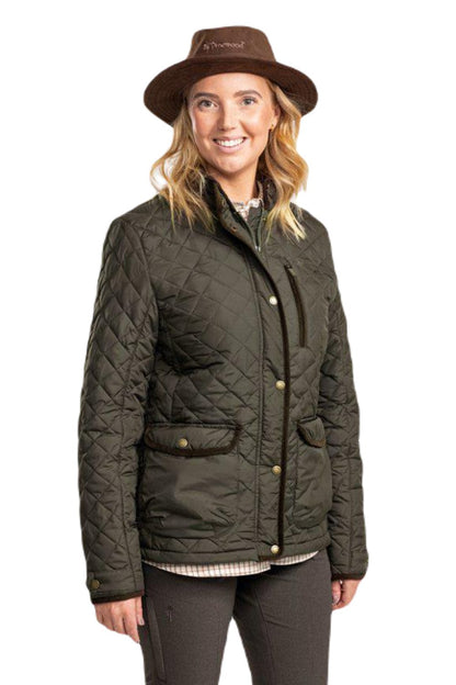 Pinewood Womens Nydala Classic Quilt Jacket in Moss Green