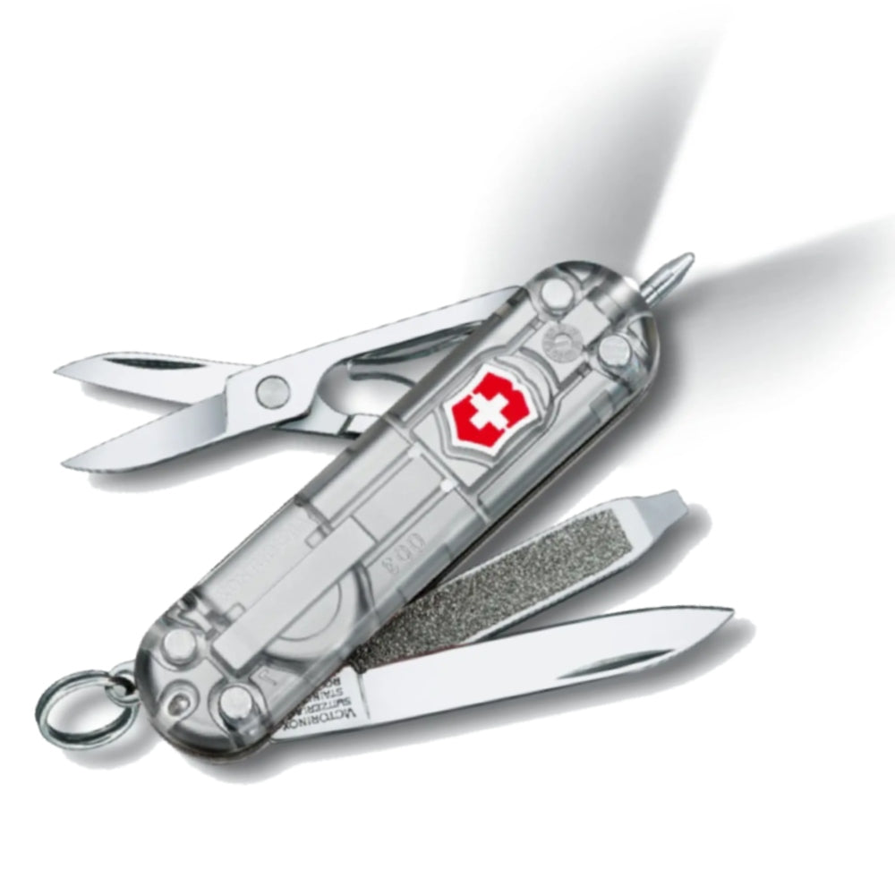 Victorinox Signature Lite Swiss Army Small Pocket Knife with LED Light in Silver