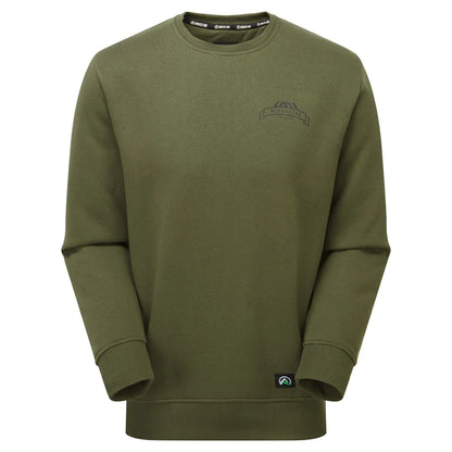 Ridgeline Elements Recycled Crew Neck Jumper in Field Olive 