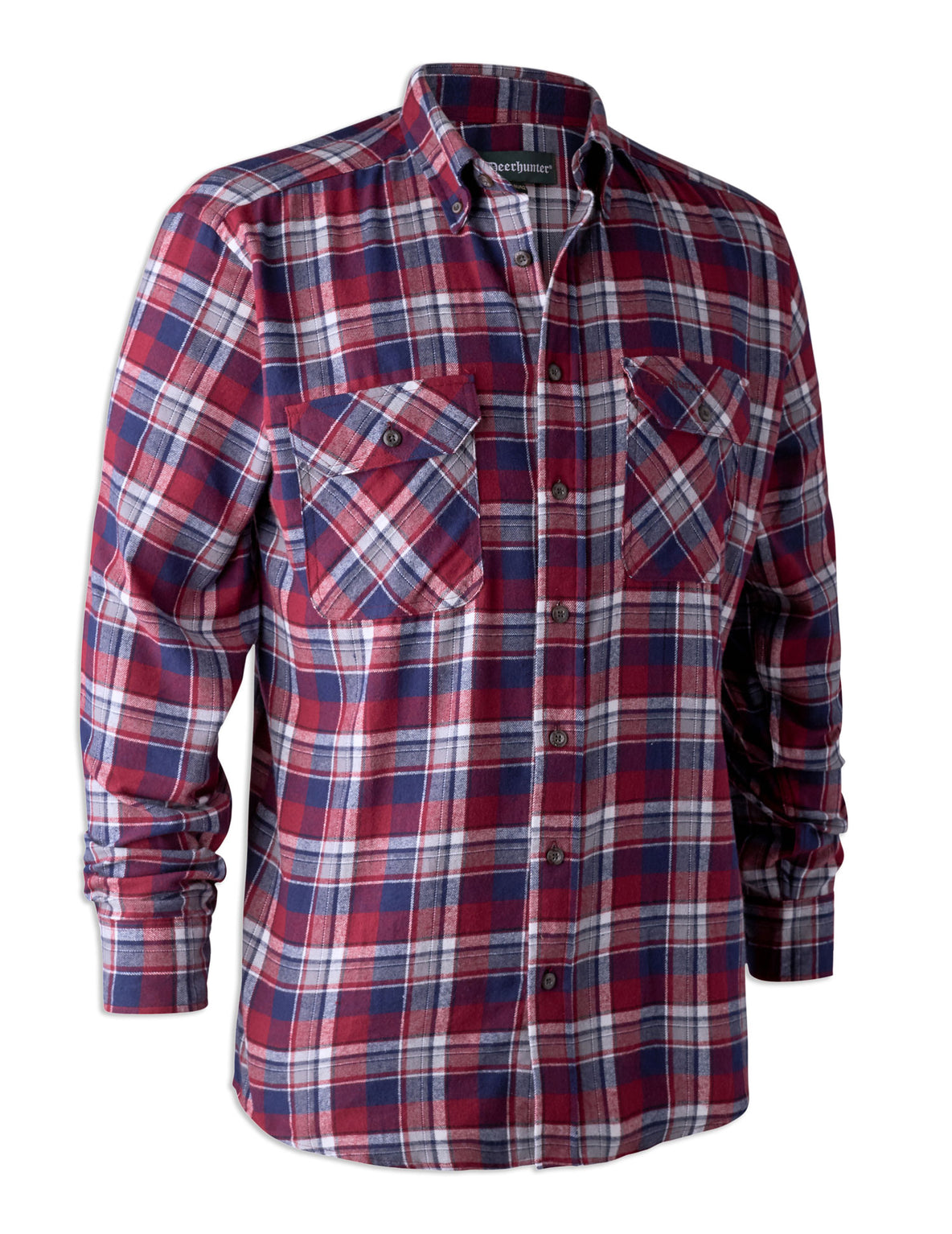 Deerhunter Marvin Cotton Check Shirt | Clearance Colours in Red &amp; Blue 