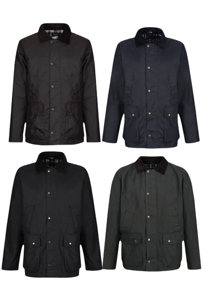 Regatta Banbury Wax Jacket in Brown, Navy, Dark Khaki, Black 