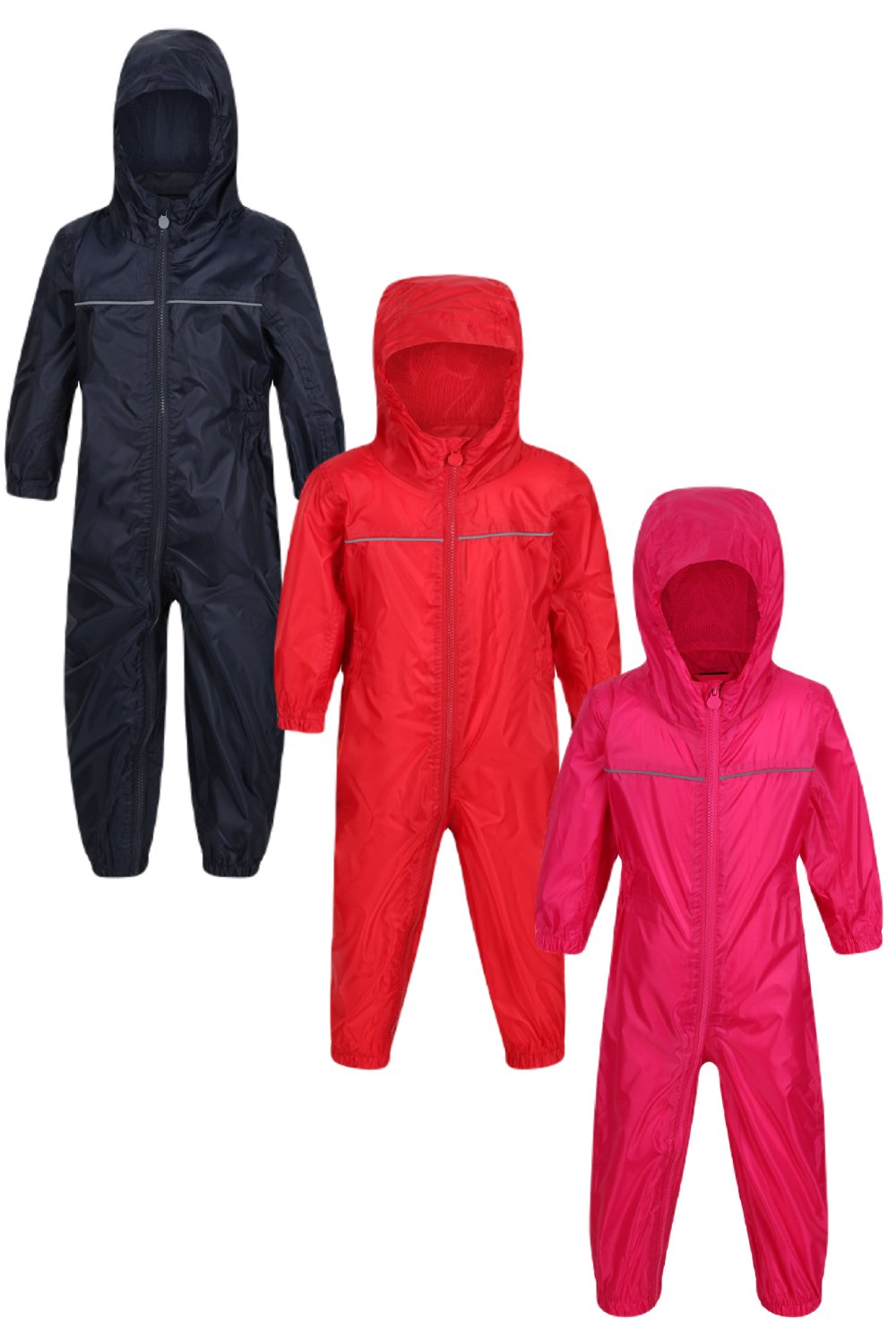 Regatta Kids Breathable Paddle Rain Suit In Navy, Classic Red and Jem