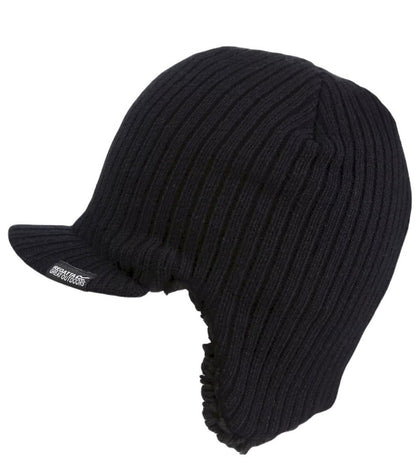 Regatta Mens Anvil Knitted Peak Cap in Black 